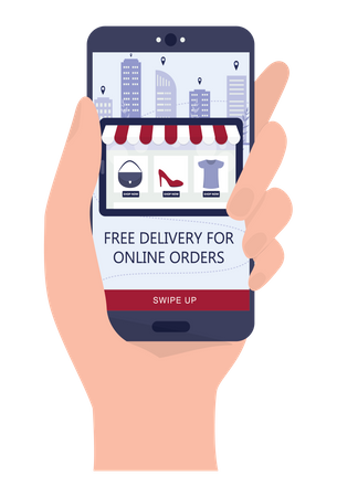 Free delivery for online order Illustration
