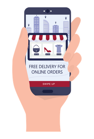 Free delivery for online order  Illustration