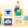 free free education platform illustrations