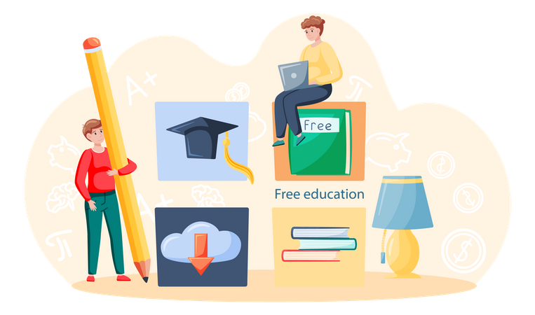 Free education platform  Illustration