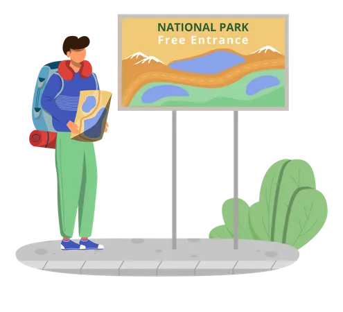 Free Entrance To National Park Illustration