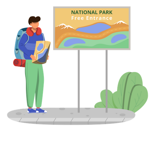 Free Entrance To National Park  Illustration