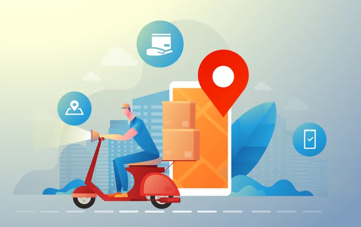 Free Fast home delivery  Illustration