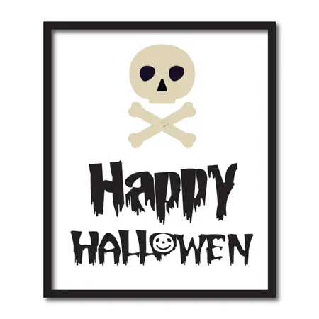 Free Happy Halloween Frame Background With Halloween Icon Skull Illustration