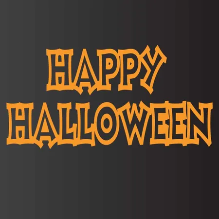 Free Happy Halloween Typography With Orange Color Style Illustration