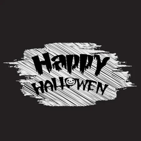 Free Happy Halloween Typography With Rough Style Scruple Illustration
