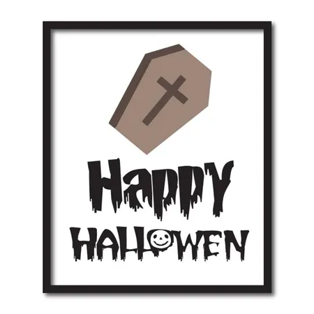 Free Happy Halloween Frame Background With Halloween Icon Cofin Illustration