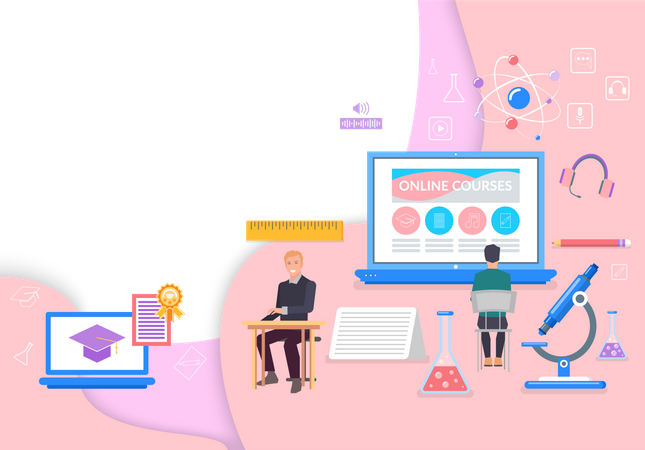 Free online education  Illustration