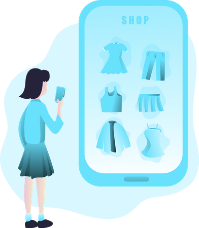 Free Online Shopping  Illustration