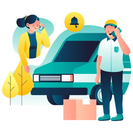Free Pickup Delivery Service Illustration
