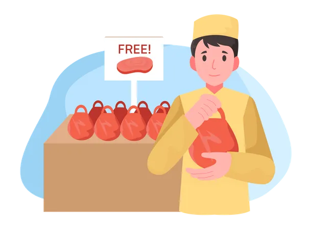 Free Qurban meat  Illustration