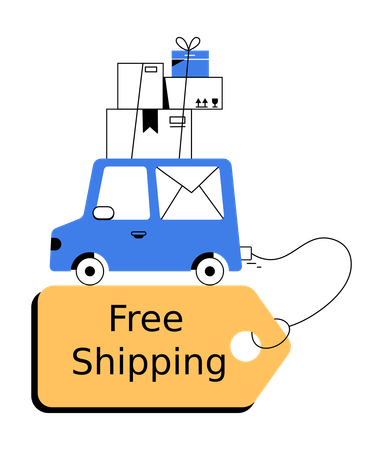 Free shipping of products  Illustration