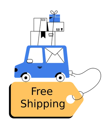 Free shipping of products  Illustration