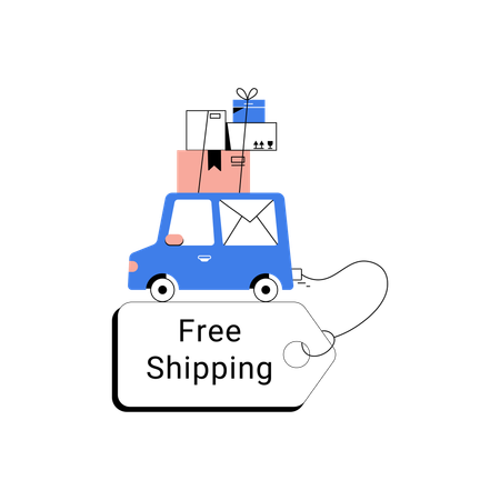 Free shipping of products  Illustration