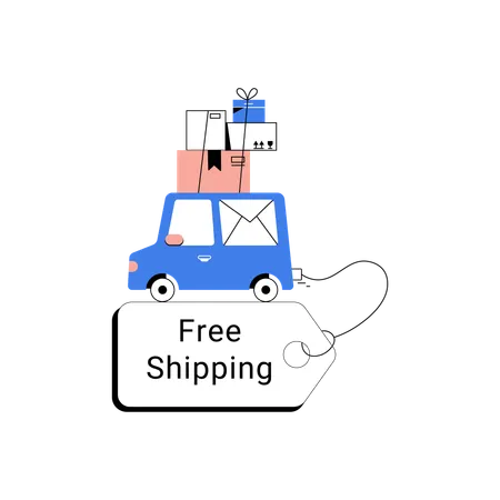 Free shipping of products  Illustration