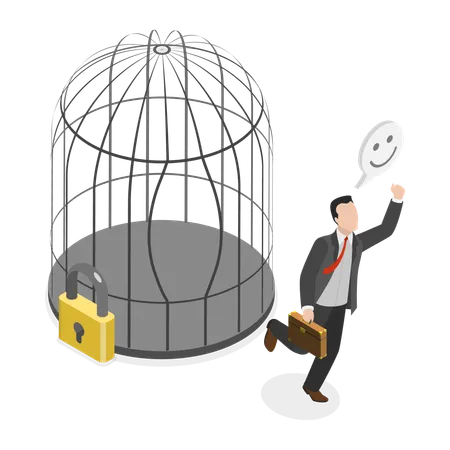 3 D Isometric Flat Vector Conceptual Illustration Of Escape From Routine Freedom And Rehabilitation Illustration