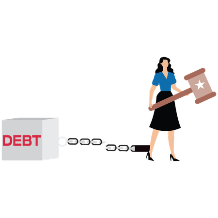 Freedom for pay off debts  Illustration