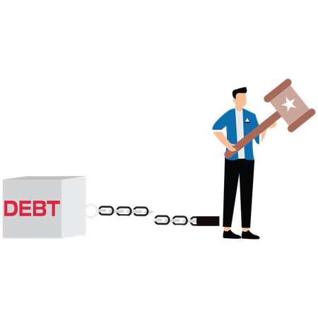 Freedom for pay off financial loan  Illustration