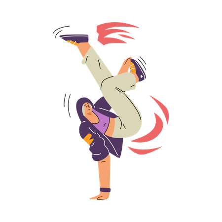 Freedom of self expression of breakdance dancer  Illustration