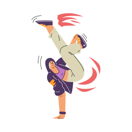 Freedom of self expression of breakdance dancer  Illustration