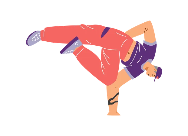 Freedom of self expression of breakdance dancer  Illustration