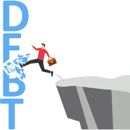 Freedom To Pay Off Debts Loans Or Mortgages Solutions To Solve Financial Problems Savings Or Investments To Break Free Entrepreneurs Break Down Debt Barriers To Get Out Of Debt Illustration