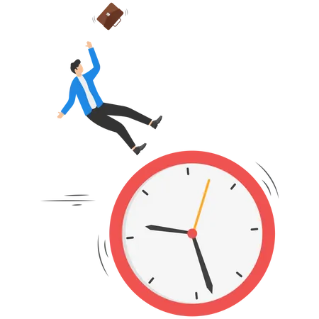 Time Management Failure Freedom To Spend Time With Family And Loved Ones Overworked Or Office Worker Routine Work Overtime Concept Illustration