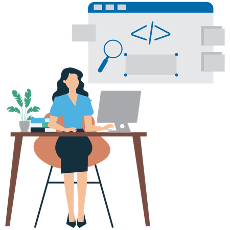 Freelance développant des applications Web et mobiles  Illustration