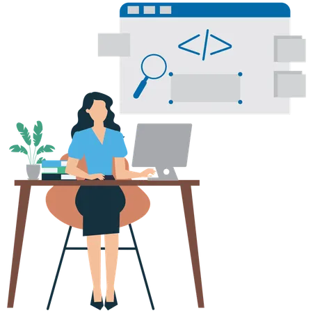 Freelance développant des applications Web et mobiles  Illustration