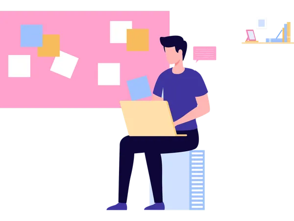 Freelance faisant de la gestion de tâches  Illustration