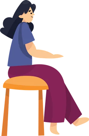 Freelance Girl Sitting on a Chair  Illustration