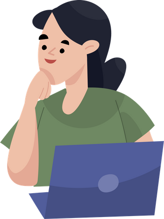 Freelance Happy Girl Listening  Illustration