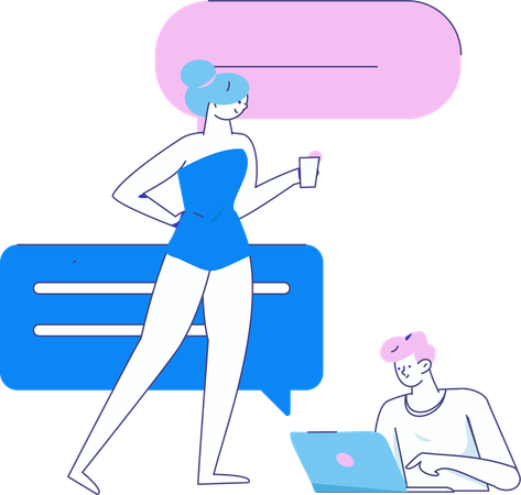 Freelance travaillant à distance  Illustration