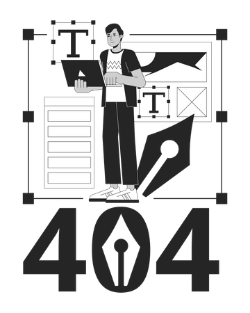 Erreur 404 du concepteur Web indépendant  Illustration