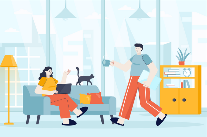 Freelance working  일러스트레이션