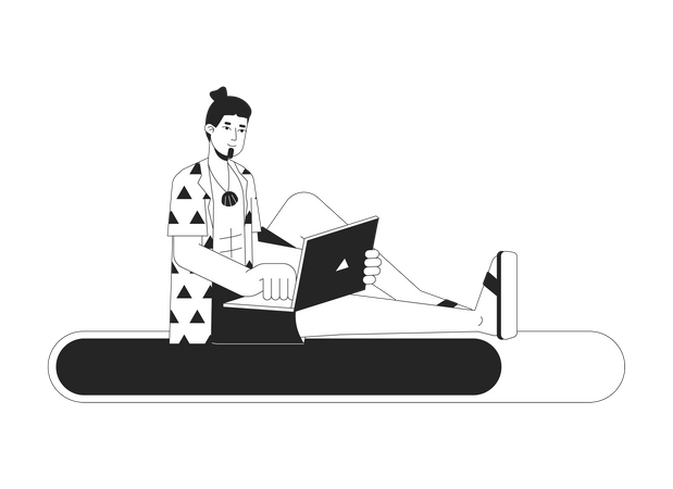 Freelancer com laptop com erro 404  Ilustração