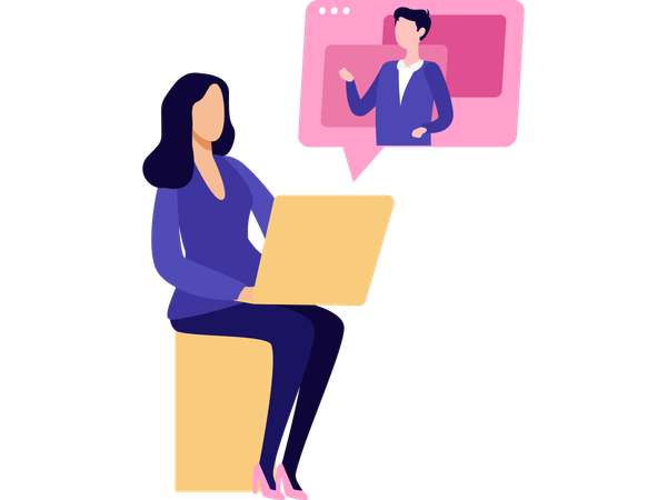 Freelancer doing Chat support  Illustration