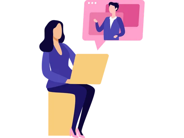 Freelancer doing Chat support  Illustration