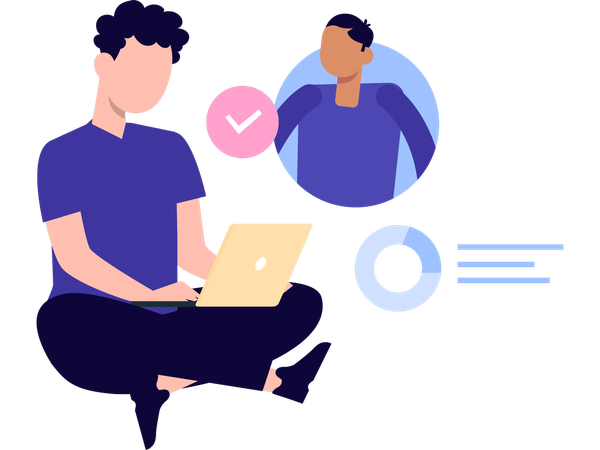 Freelancer doing company work  Illustration
