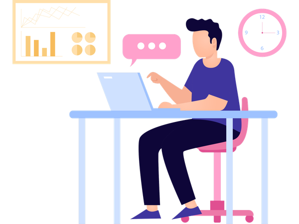 Freelancer doing Discussion about analytics  Illustration
