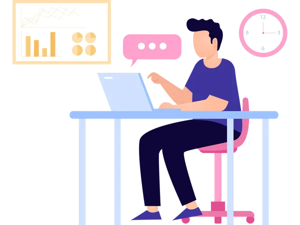 Freelancer doing Discussion about analytics  Illustration