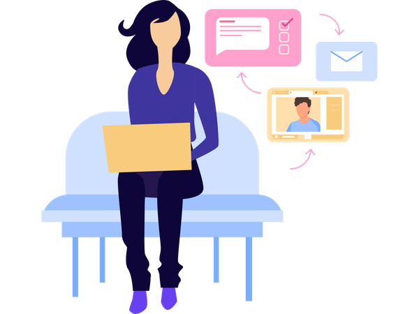 Freelancer doing Freelancing work  Illustration