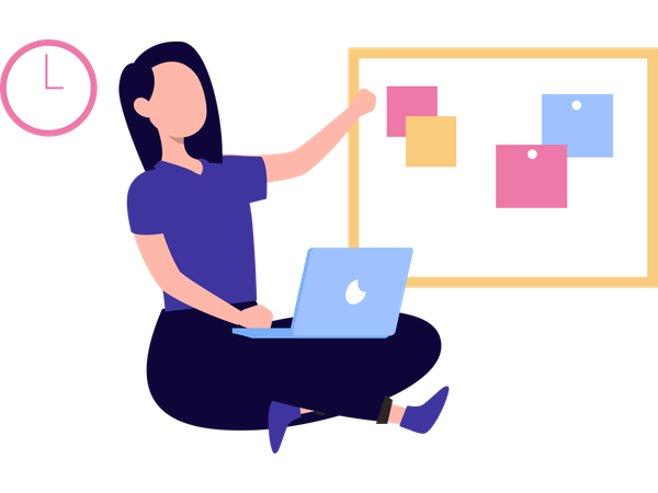 Freelancer doing Task management  Illustration