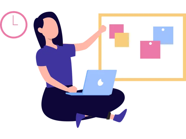Freelancer doing Task management  Illustration