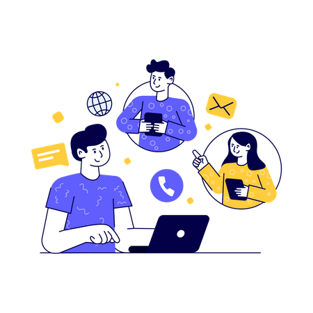 Freelancer fazendo reunião online  Ilustração