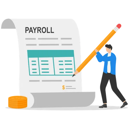 Freelancer Filling Invoice Distance Job Payroll Money Transfer Online Remote Work Payment Get Salary On Bank Account Concept Illustration