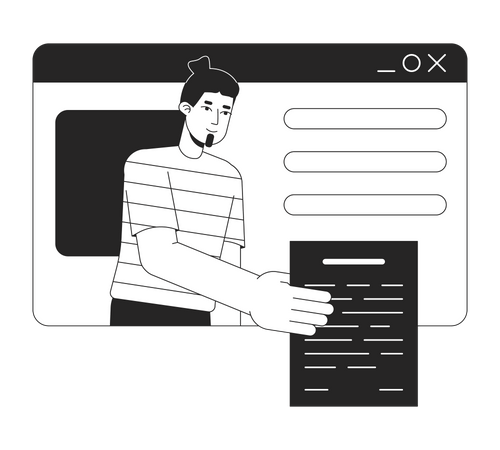 Freelancer give document  Illustration