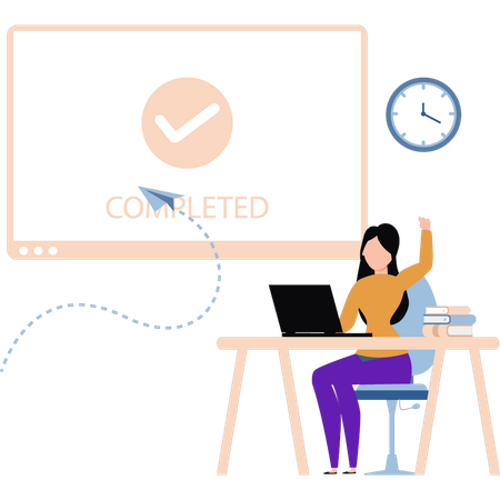 Freelancer ha completado su trabajo con éxito.  Ilustración