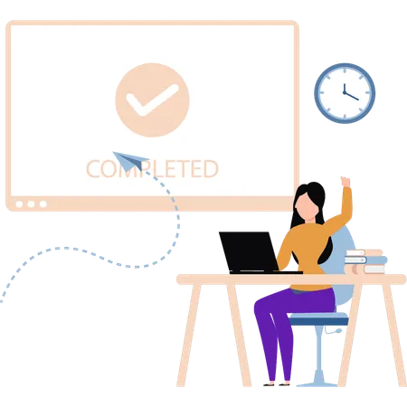 Freelancer ha completado su trabajo con éxito.  Ilustración
