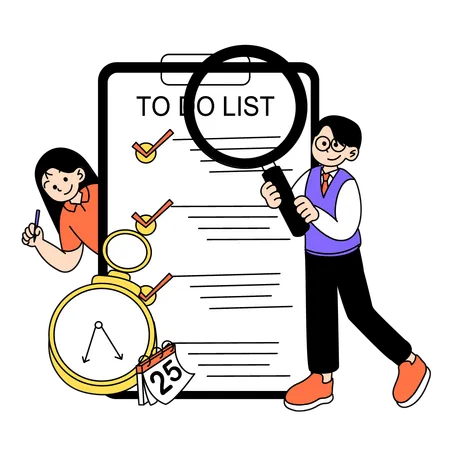 Freelancer making to do list  Illustration